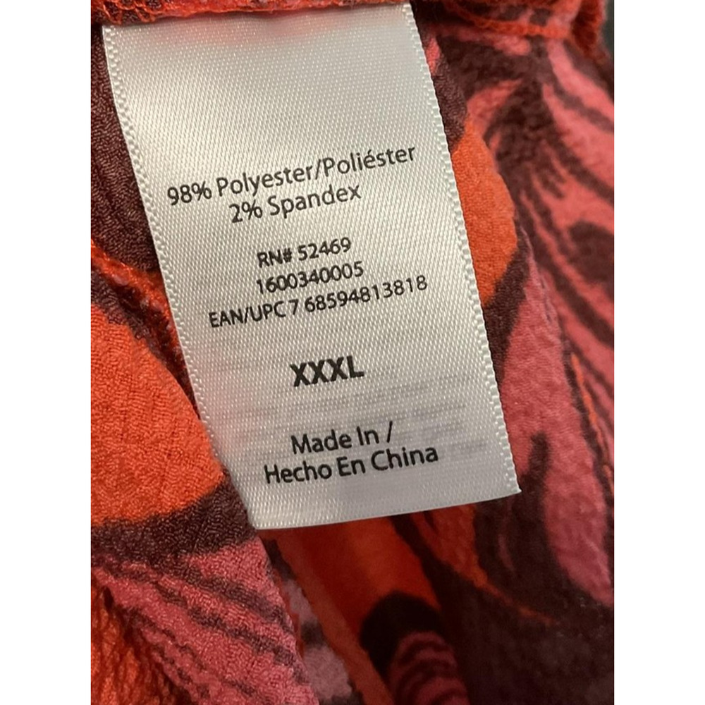 Sofia Jeans Dress Womens 3XL Orange Tropical Palm Print Ruffle Maxi Off Shoulder - Picture 10 of 11